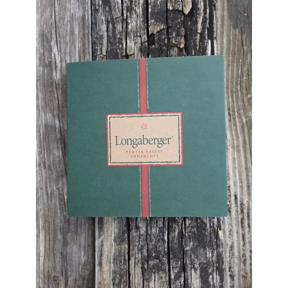 4 Longaberger Pewter Baskets 1998, 1999, 2000, 2002 Christmas Ornaments 77455‎